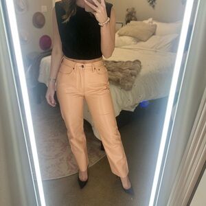AGOLDE Pink leather jeans